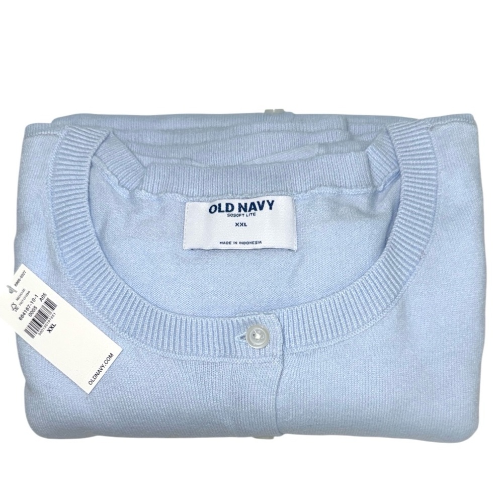 Old Navy Crop Cardigan Sweater Ice Blue So Soft - Picture 5 of 7